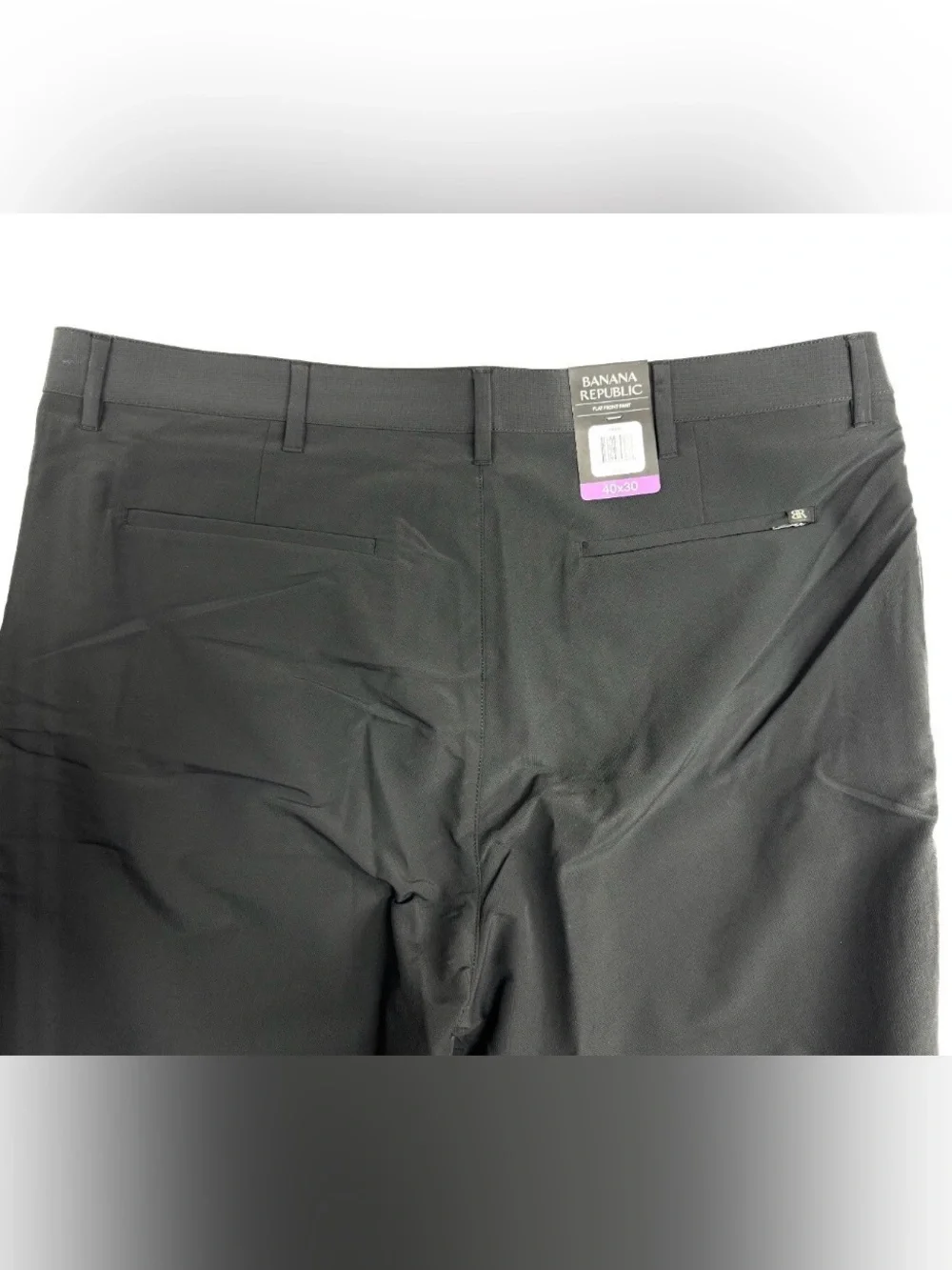 Banana Republic Men's Flat Front Pant Slim Fit Stretch Fabric 40x30 Black